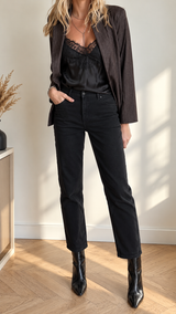 Jeans Mom Cindy Noir