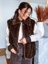 Veste Fourrure Fidji Marron