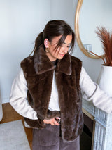 Veste Fourrure Fidji Marron