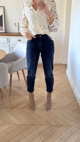 Jeans Mom fit Bleu Foncé