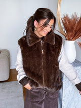 Veste Fourrure Fidji Marron