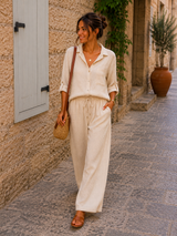 Chemise Gaze de Coton Beige Vanille