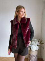 Veste Fourrure Fidji Bordeaux