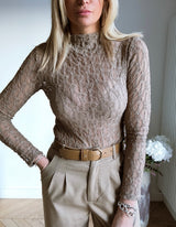 Top Dentelle Taupe