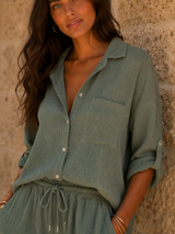 Chemise Gaze de Coton Kaki