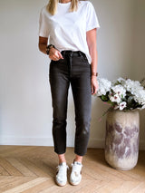 Jeans Mum Emily Black Denim Gris