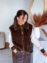 Veste Fourrure Fidji Marron