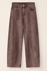 Jeans Barrel Anne Marron