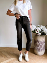 Jeans Mum Emily Black Denim Gris