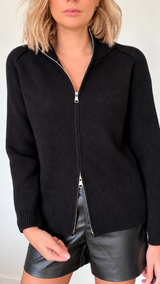 Gilet Double Zip Noir