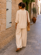 Chemise Gaze de Coton Beige Vanille