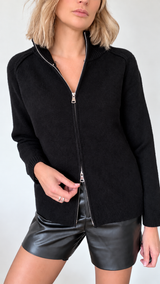 Gilet Double Zip Noir