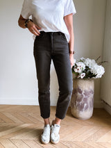 Jeans Mum Emily Black Denim Gris