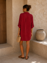 Robe Gaze de Coton Bordeau