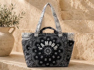 Sac Matelassé Bandana Noir