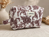 Pochette de toilette Matelassé Bordeaux ou Beige (C)