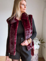 Veste Fourrure Fidji Bordeaux