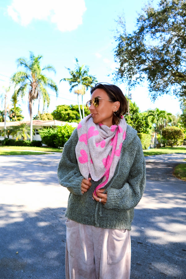 Écharpe Love Rose Réversible