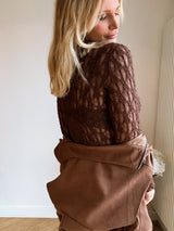 Top Dentelle Marron