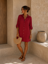 Robe Gaze de Coton Bordeau