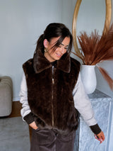 Veste Fourrure Fidji Marron