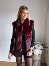 Veste Fourrure Fidji Bordeaux