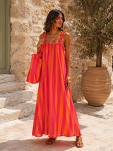 Robe Bianca Orange avec Totebag (C)