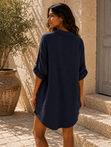 Robe Gaze de Coton Bleu marine ( C )