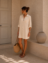 Robe Gaze de Coton Beige Vanille