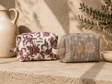 Pochette de toilette Matelassé Bordeaux ou Beige (C)