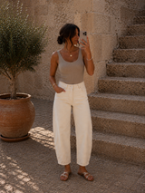 Jeans Barrel Beige (C)