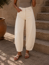 Jeans Barrel Beige (C)