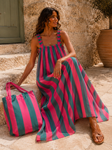 Robe Bianca Vert avec Totebag ( C )