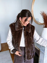 Veste Fourrure Fidji Marron