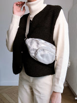 Banane Irisée Argenté Cuir