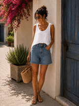 Short Phine Bleu Moyen  (C)