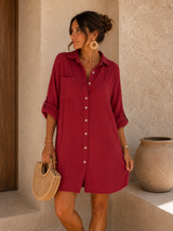 Robe Gaze de Coton Bordeau