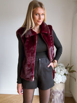 Veste Fourrure Fidji Bordeaux