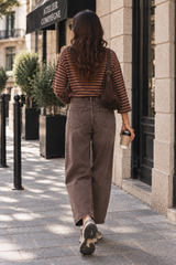 Jeans Barrel Anne Marron
