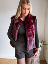 Veste Fourrure Fidji Bordeaux