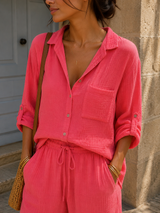 Chemise Gaze de Coton Pink Sunset