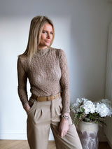 Top Dentelle Taupe
