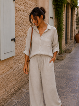 Chemise Gaze de Coton Beige Sable