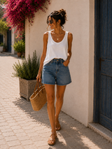 Short Phine Bleu Moyen  (C)
