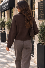 Gilet Double Zip Marron